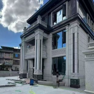 江西 别墅干挂，芝麻白与芝麻黑完美配合