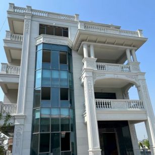 江西 芝麻白花岗岩别墅外墙干挂效果展示