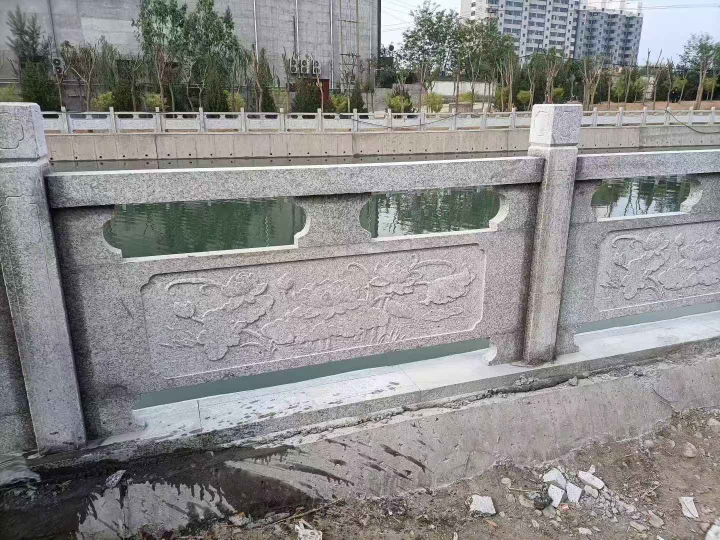 江西 芙蓉白大花桥梁、河道，石材栏杆、围栏、护栏