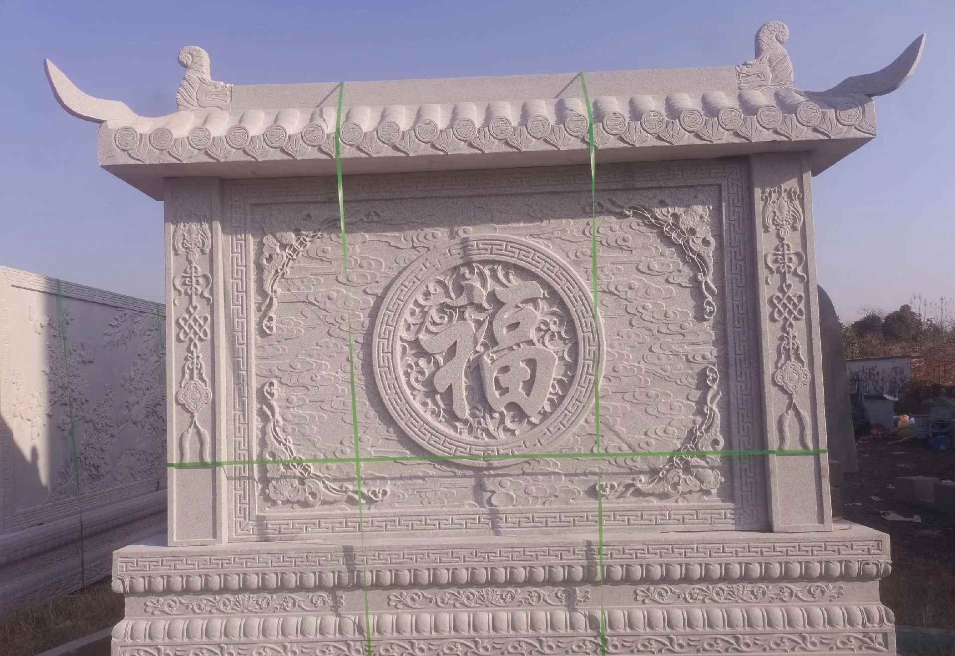 江西 芝麻白花岗岩屏风，照壁，影壁